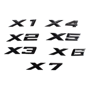 BMW X Series Black Emblem Badge - X1 X2 X3 X4 X5 X6 X7 Gloss Black Trunk Decal