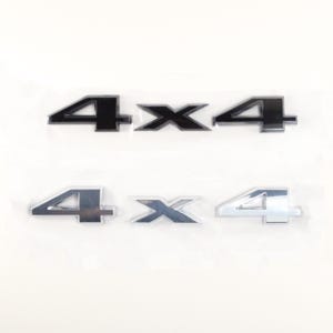 4x4 Badge Emblem Decal – Black & Silver Universal Off-Road Sticker – SUV Truck Exterior Accessory