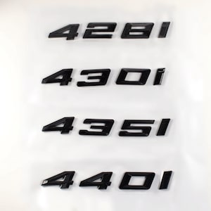 BMW 4 Series Black Emblem Badge - 428i 430i 435i 440i Gloss Black Trunk Decal