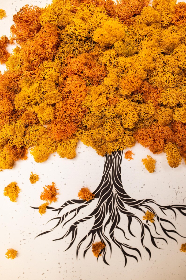 Golden Dawn Moss Tree Wall Art - Metallic Gold Tree of Life With ...