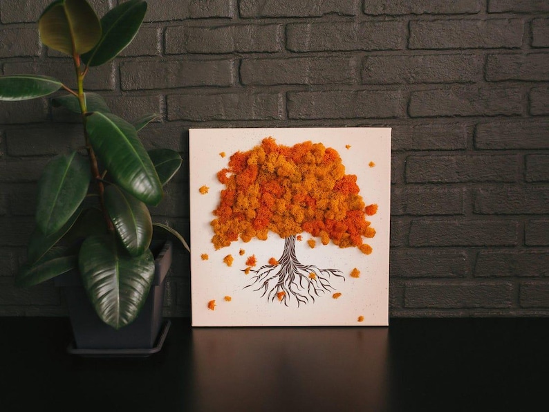 Golden Dawn Moss Tree Wall Art - Metallic Gold Tree of Life With ...