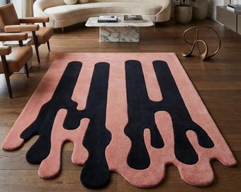 Hand Tufted Wool Rug, Modern Abstract Area Rug, Contemporary Designer Carpet, Luxury Statement Living Room Rug, Custom Home Decor
