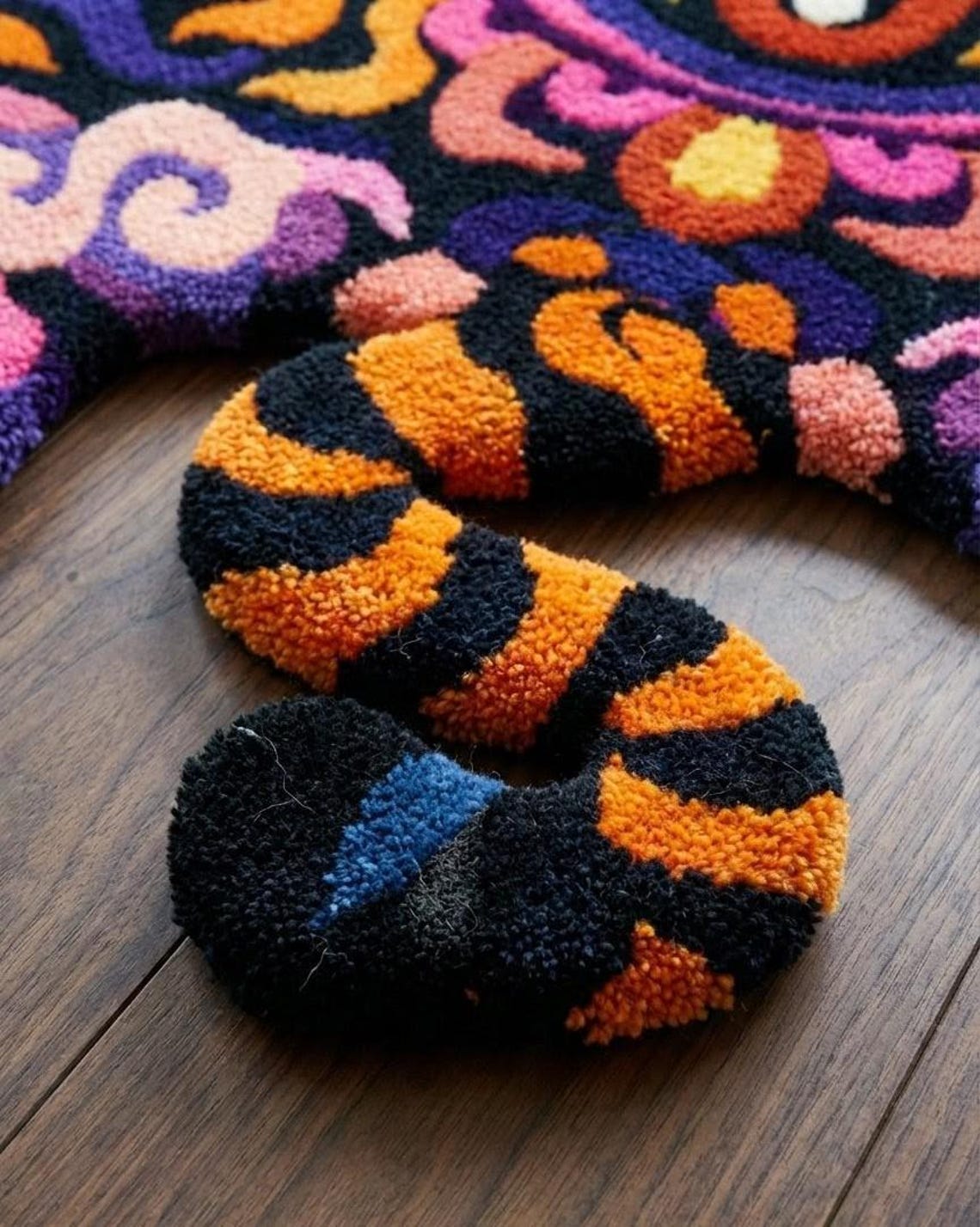 Tiger Shape Rug Tiger Shaped Hand Tufted Rug Bold Psychedelic Skull Design Colorful ...