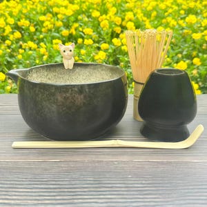 Set de tazón de matcha de cerámica personalizado para mascotas, de gran capacidad, ideal como regalo de cumpleaños. Incluye un tazón de matcha personalizado de 500 ml.