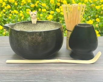 Custom Unique Pet Ceramic Matcha Bowl Set,Large Capacity Pet Matcha Bowl Set, Birthday Gift,Personalized Matcha Bowl,Matcha Bowl Set,500ML