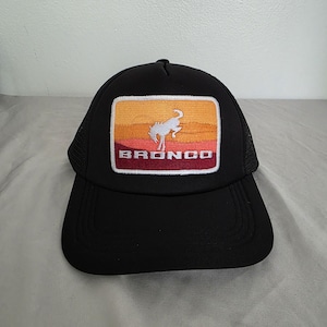 Iron on stitched Bronco trucker hat