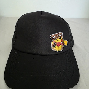 Iron on stitched Aviator Pikachu trucker hat