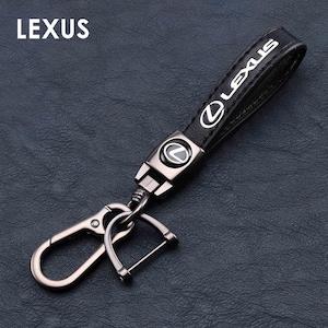 Black Leather Lexus Keychain: Luxury Car Key Fob Holder