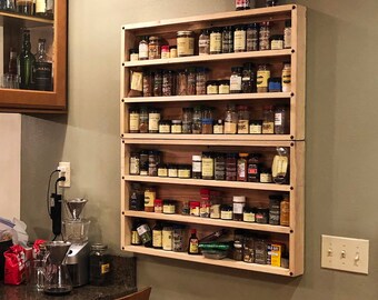 Double Spice Rack Wall Mount or Countertop Qty 2 @ 30"x18.25" each