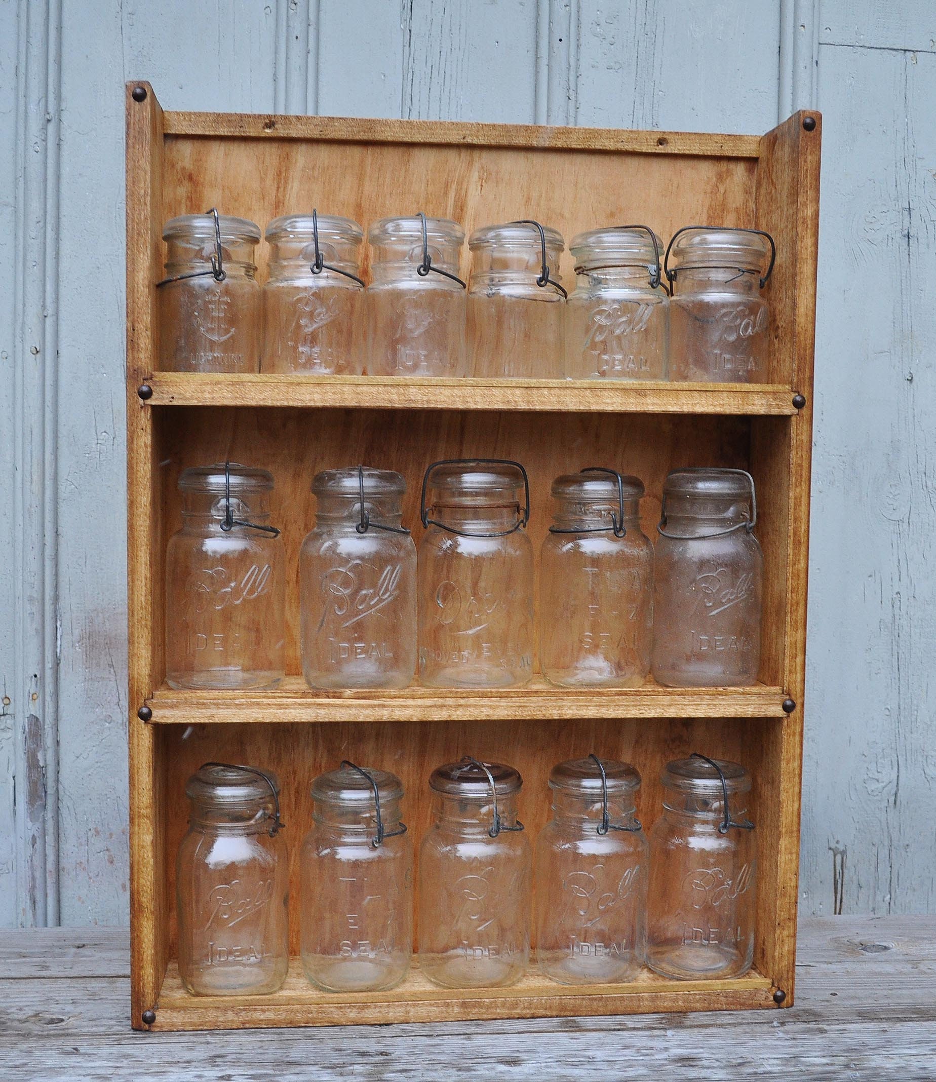 Mason Jar Display & Storage Rack Etsy