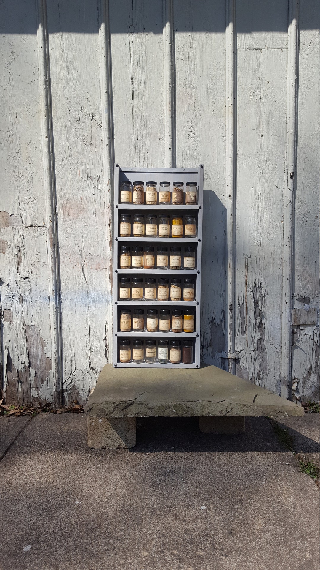 Spice Rack Kitchen Shelf Kitchen Storage Holds 36 Spice Jars 16 X 37 Etsy