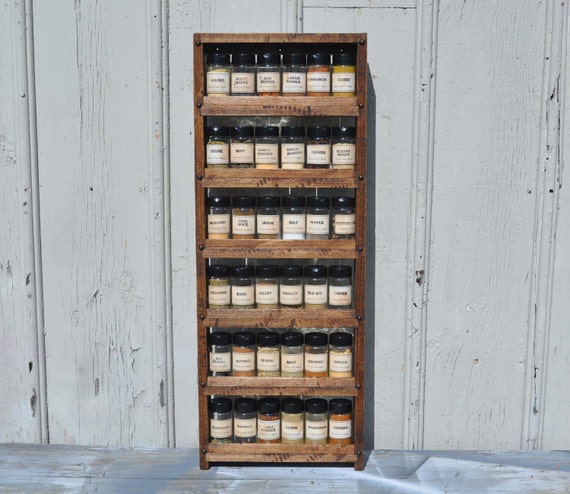 Behind the Door Hanging Spice Rack Door Mounted Rack 14 X 36 Framed Etsy