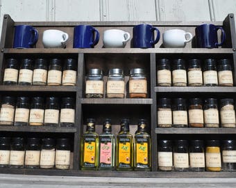 Rustic Home Decor Spice Rack Holds 40-50 Spice Jars 