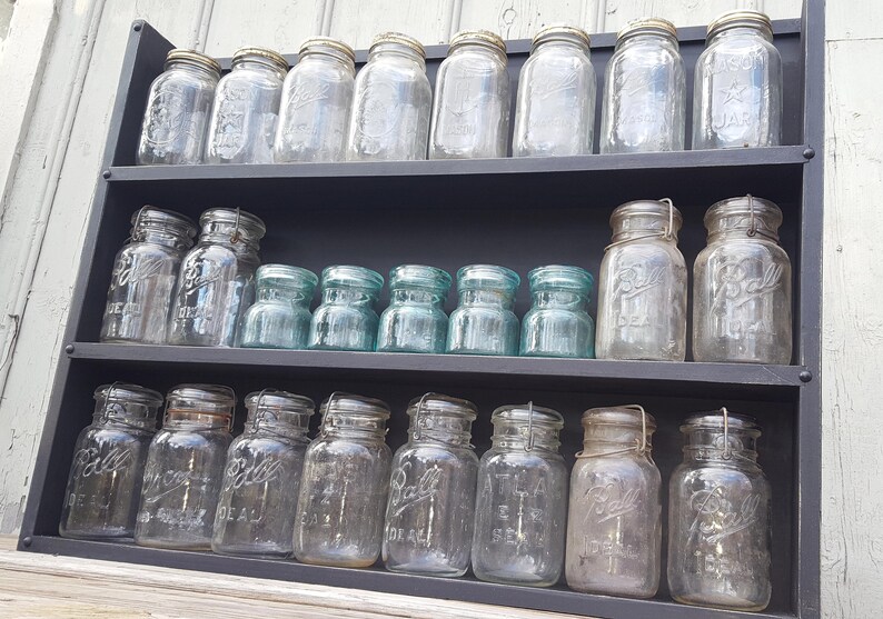 Mason Jar Storage Display Rack Etsy