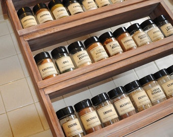 Spice Rack Wall Mount or Countertop - Washed Honey