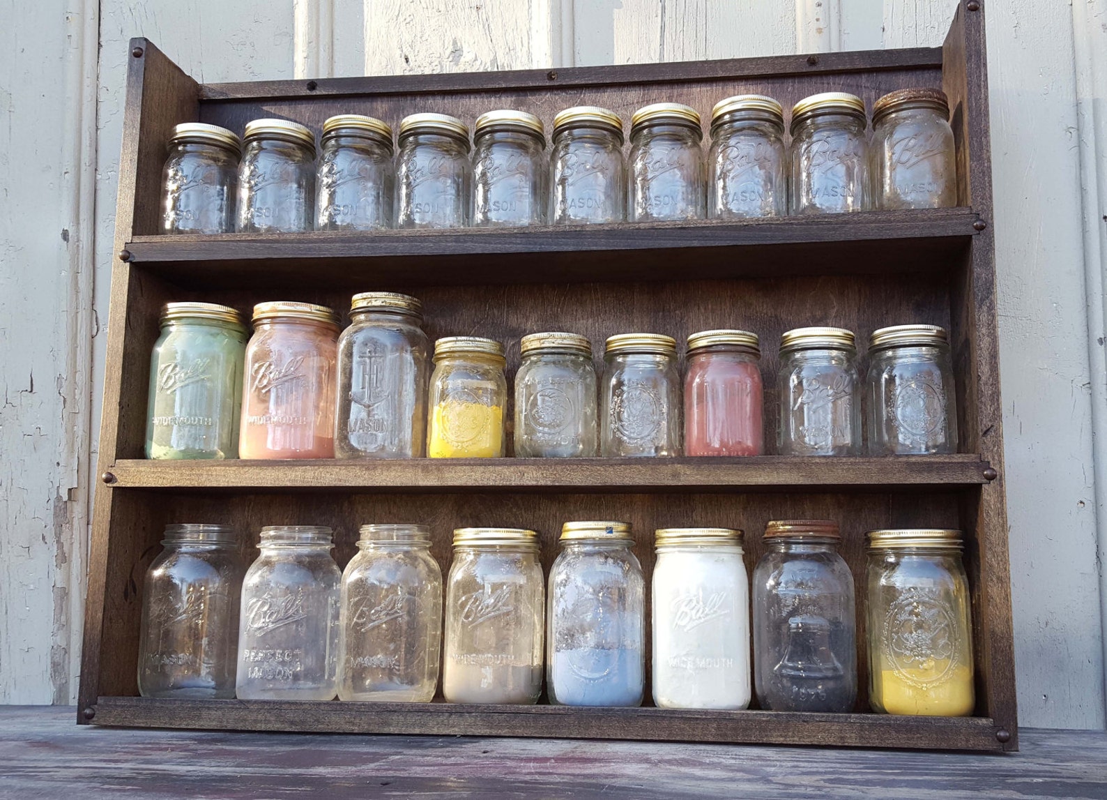 Mason Jar Storage Tea Tin Storage Coffee Mug Storage or Rustic and