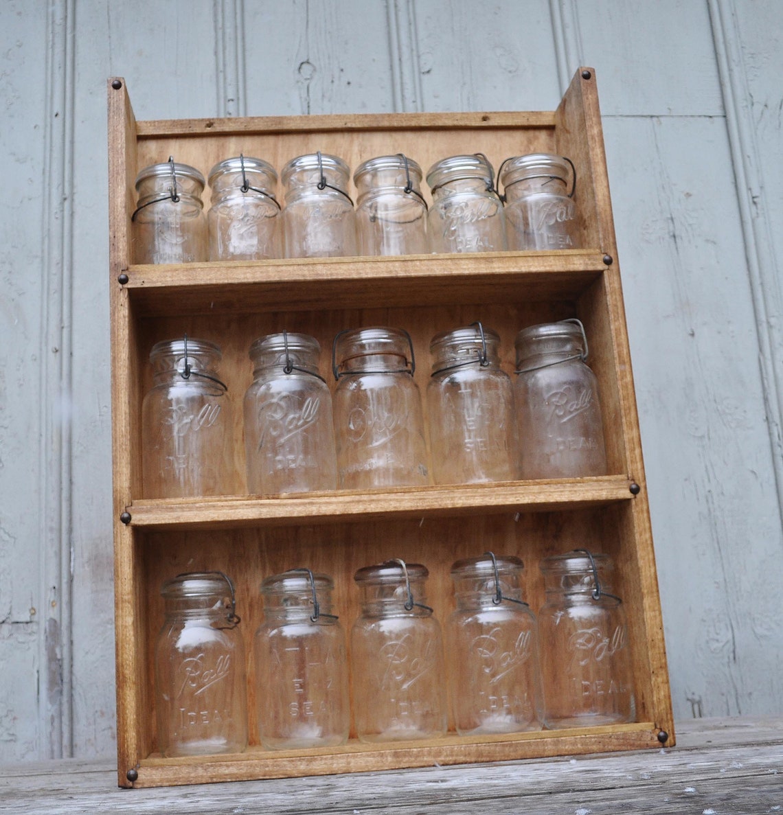 Mason Jar Display & Storage Rack Etsy