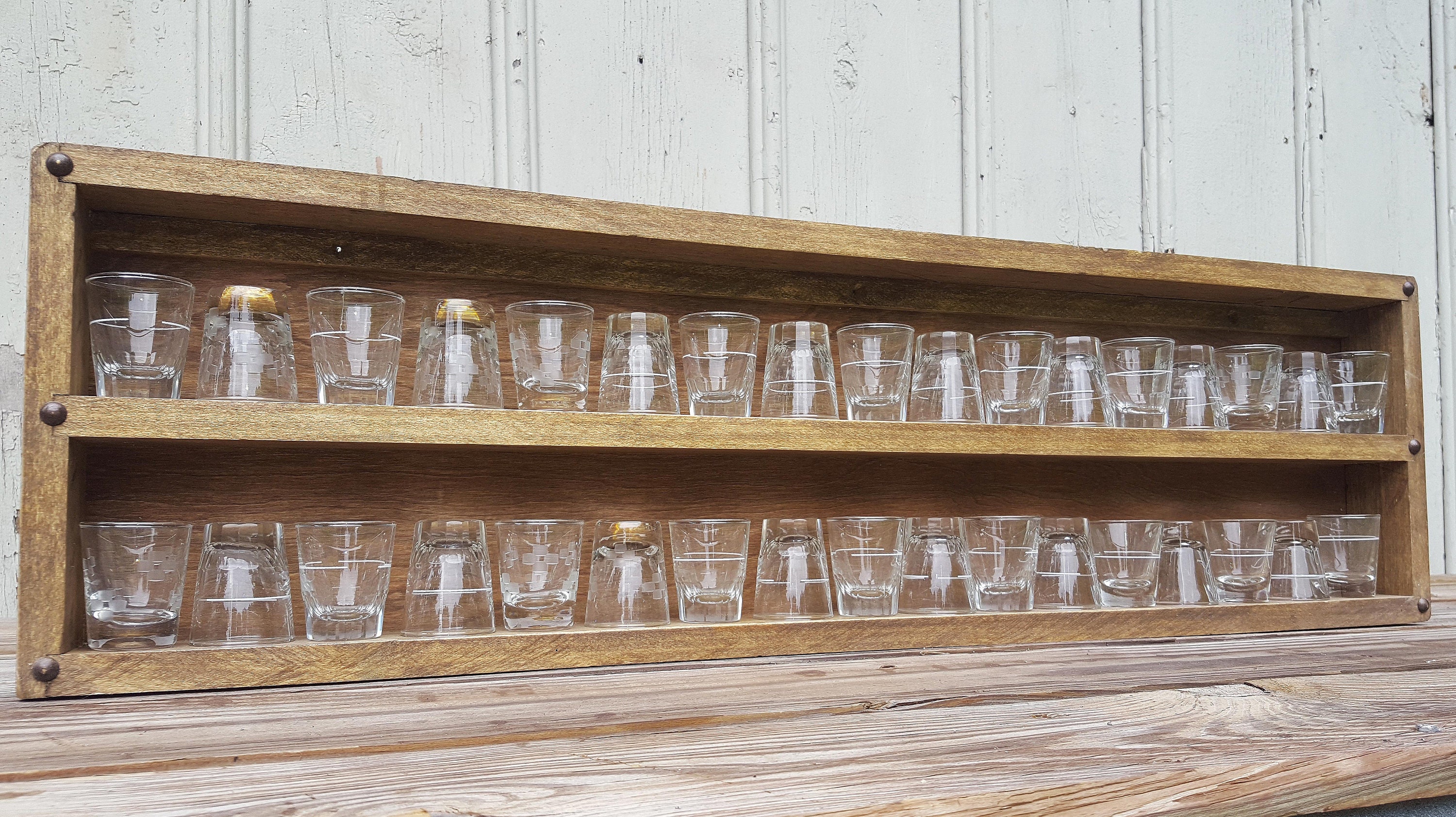 Shot Glass Display Shot Glass Holder Wall Mounted Shot Glass Etsy