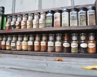 Rustic Wood Spice Rack: Kitchen Storage & Spring Decor