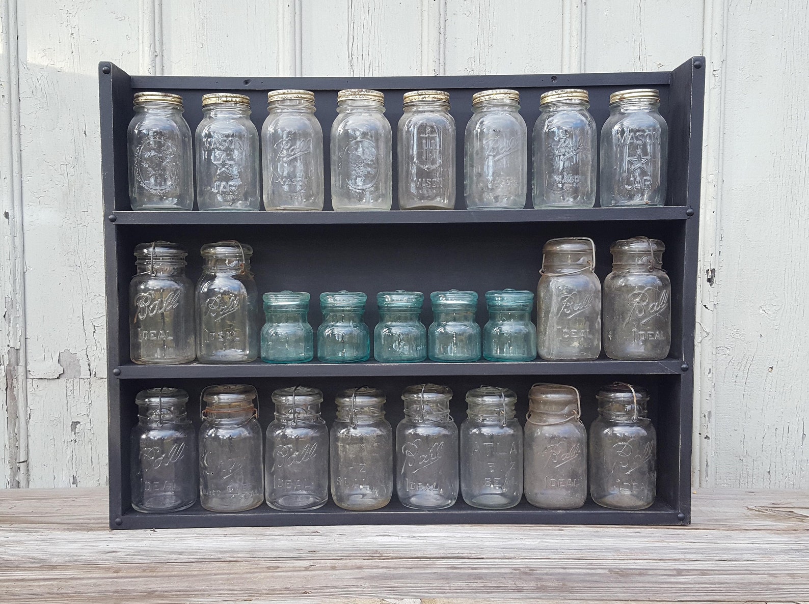 Mason Jar Storage Display Rack Etsy