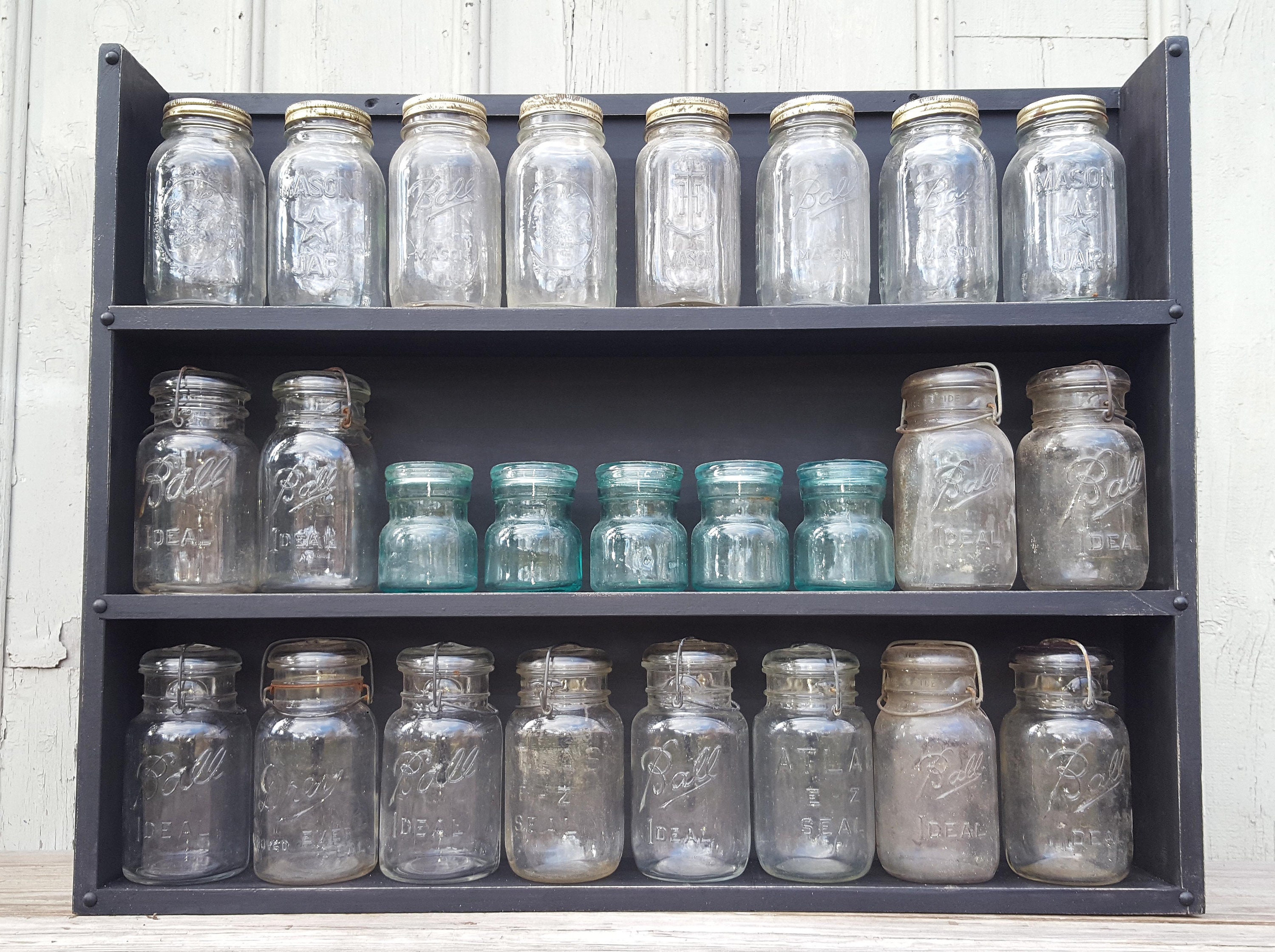 Mason Jar Storage Display Rack Etsy