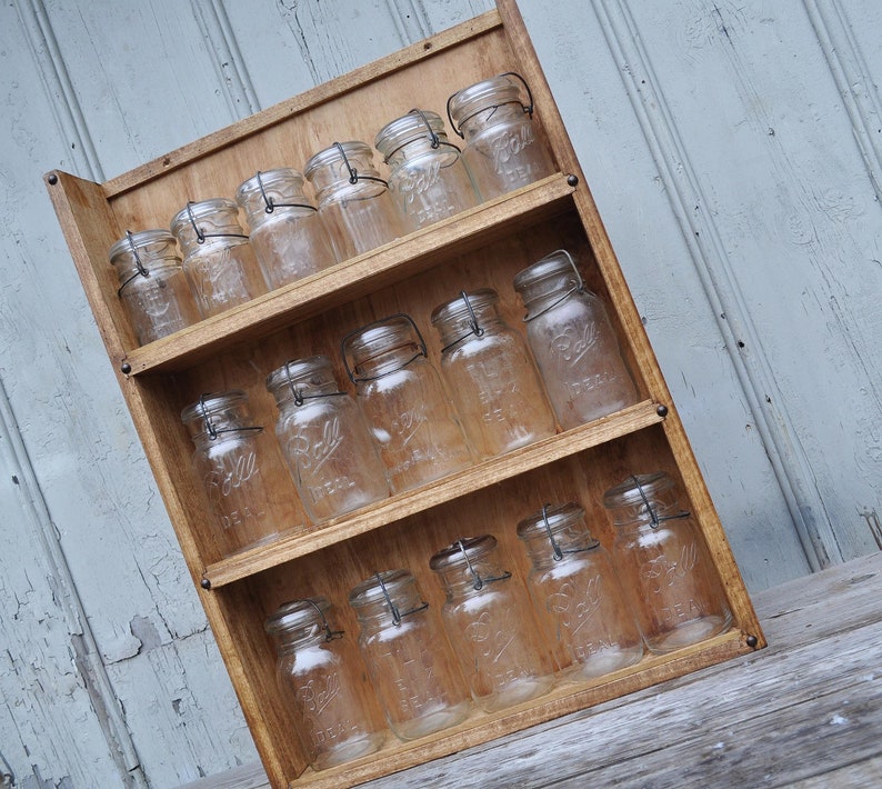 Mason Jar Display & Storage Rack Etsy