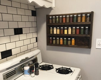 Spice Rack Wall Mount wth Anti-Slip Bars Included