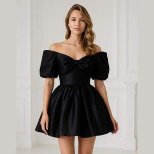 Black Dress Short off Shoulder - Etsy Black Dress Short off Shoulder - Etsy