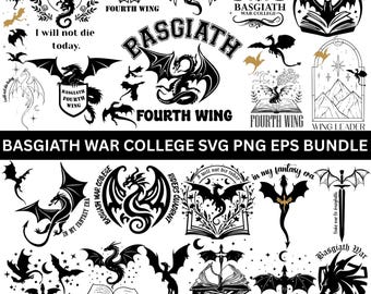 Fourth Wing Dragon SVG Bundle, Basgiath War College Clipart (Digital Download)
