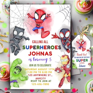 Avengers Birthday Invitation Template: Editable Superhero Party Invite (Digital Download)