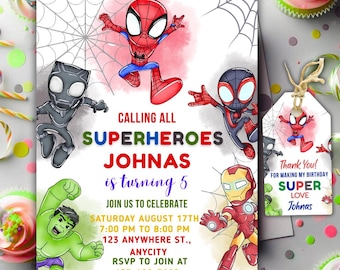 Avengers Birthday Invitation Template: Editable Superhero Party Invite (Digital Download)