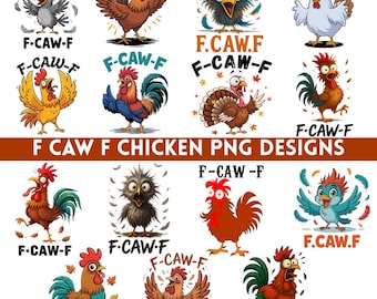 Grappige F-Caw-F kip png-ontwerpen, sarcastische haan clipart