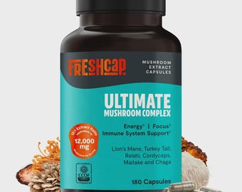 FreshCap Ultimate Mushroom Supplement 180 Capsules 12,000 mg