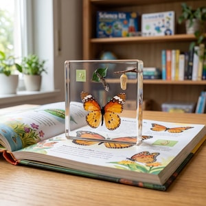 Insekt Resin Specimen Block | Bernstein Look Einschluss | STEM Wissenschaft Klassenzimmer Lehrmittel Natur Studie Schreibtisch Dekor Geschenk