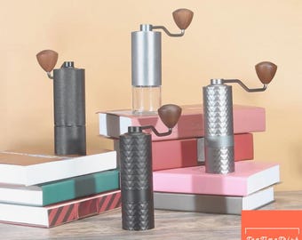 Manual Coffee Grinder Stainless Steel Burr Mill Adjustable Hand Crank Grinder for Espresso Pour Over & French Press