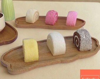 Vassoio in legno in stile giapponese, ecologico, per caffè, dessert e snack, tagliere per frutta minimalista, decorazione da tavolo da tè, regalo