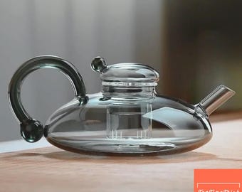 Modern Glass Teapot with Infuser Elegant Heat Resistant Japanese Tea Pot for Loose Leaf Tea
