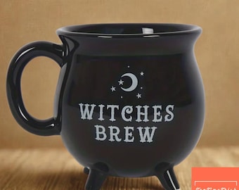 Caneca de Caldeirão de Cerveja de Bruxas, Caneca de Café de Halloween, Caneca de Chá de Bruxa Preta, Decoração de Cozinha Gótica, Presente Assustador para Amantes de Wicca e Halloween