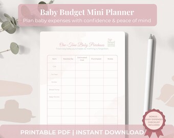 Baby Budget Planner Printable, First Time Moms (PDF)