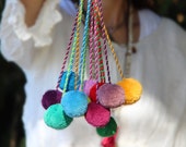 Choose Your Color Pom Pom Swag, Bag Charm, Bag Pom, Tie Back, Pom Pom Rope, Tassel, Decoration, Bohemian Fashion, Decorating Supply