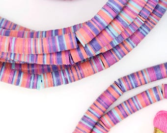 6mm Cotton Candy Colored Vinyl Record Beads: Authentic African Waist Beads, 1000+ pieces