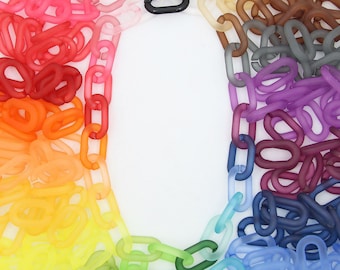 Snap Links: Acrylic Links for Jewelry Making, DIY Chain Necklaces or Bracelets, 24 pieces, Grab Bag, Assorted Colors, 16x27mm