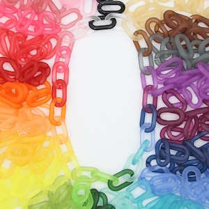 Snap Links: Acrylic Links for Jewelry Making, DIY Chain Necklaces or Bracelets, 24 pieces, Grab Bag, Assorted Colors, 16x27mm