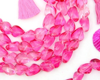 Hot Pink Barbiecore Glass Smooth Nugget Beads, 12mm, 32 Beads, DIY Jewelry Making, Beaded Crafts, Spacer Beads, Beading