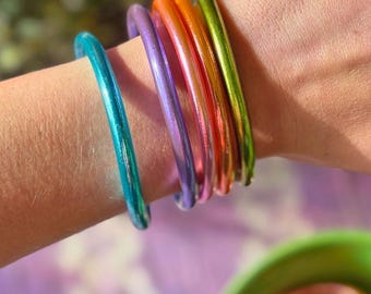 Limited Edition Spring Day Stack, Thai Buddhist Temple Bracelets, Mantra Bangle Set