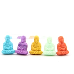 German Resin Buddha Charms, 1&quot; Pendant Bead, DIY Jewelry Making, Focal Charm, Intentional Living, Meditation Pendant, Resin Bead, Waterproof