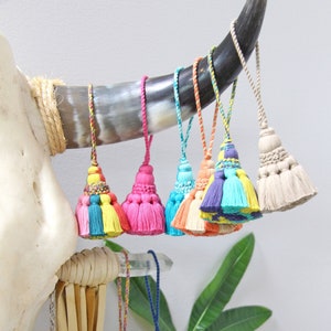 Temple Belle Home Decor Tassels, Ready to Ship Little Luxuries for Women, Purse Charm, Bag Swag, Artisan Made Fancy Bohemian Tassel, 7 image 1