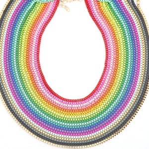 Enamel Box Chain Necklace, Adjustable Unisex Jewelry, 16 inch chain, 3 inch extender, DIY Charm Necklaces, Designer Quality