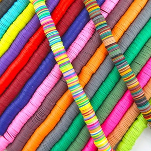 18mm Polymer Clay Heishi Beads, Disc Beads, Lightweight Spacer Beads, DIY Jewelry Making, Macrame Beads, Beaded Crafts