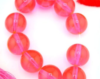 12mm Neon Sherbet German Resin Round Beads, 10 Beads, Focal Beads, DIY Crafts, Macrame, Beaded Jewelry Making